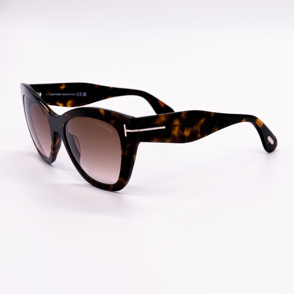 NEW TOM FORD CARA TF940 55F WOMEN SUNGLASSES FT0940/S DARK HAVANA CATEYE EYEWEAR main image 4